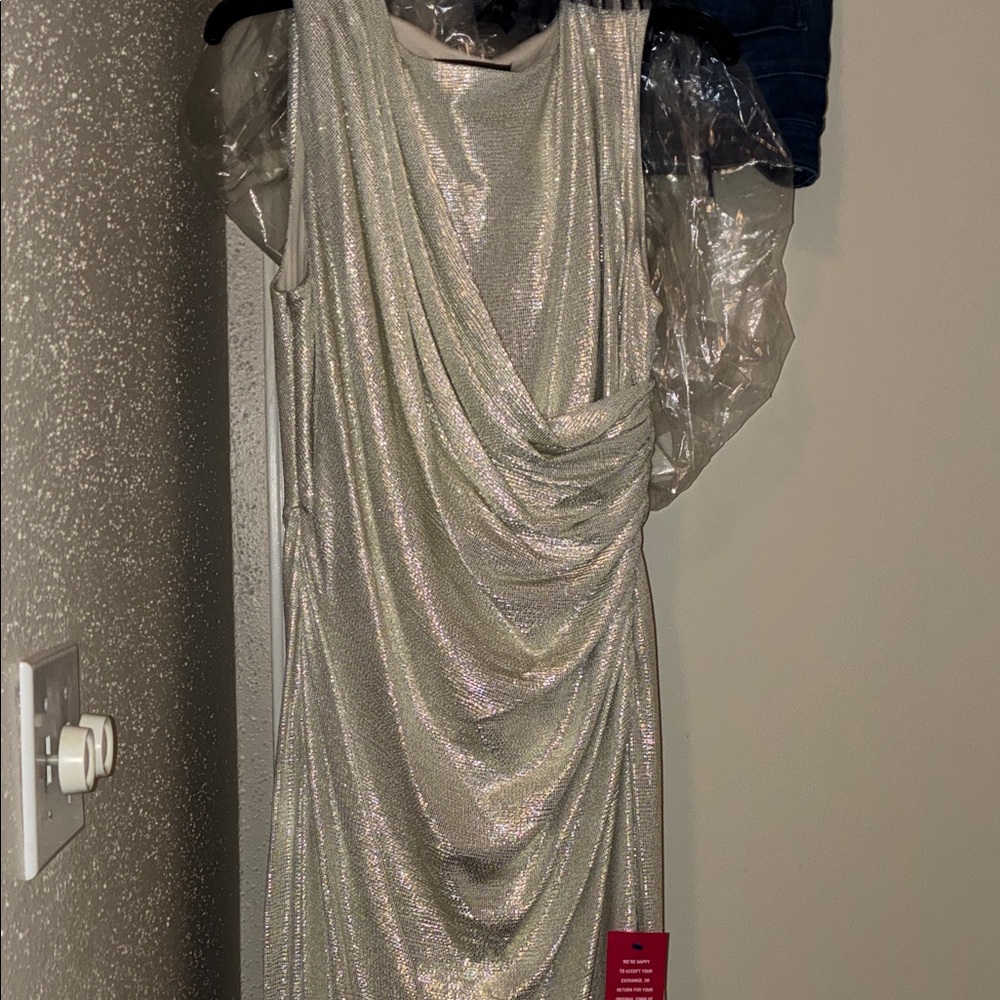 Alex Marie Silver Draped Wedding Dress
